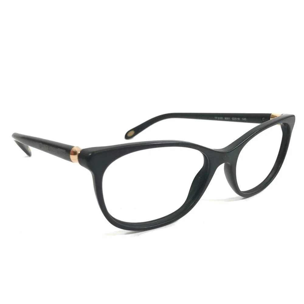 Tiffany & Co. Eyeglasses Frames TF2135 8001 Matte Black Gold Logos 52-16-140